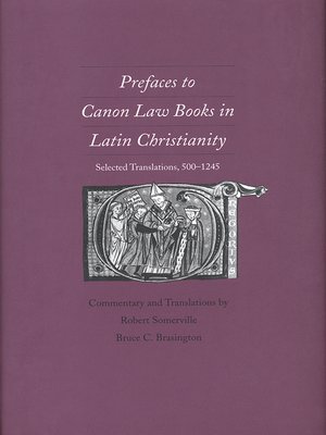 cover image of Prefaces to Canon Law Books in Latin Christianity